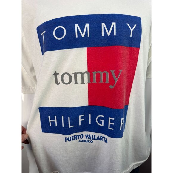 Tommy Hilfiger Puerto Vallarta Mexico Graphic T-Shirt White Short Sleeve Cotton - Picture 2 of 15